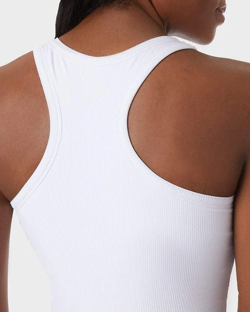 32 DEGREEES Womens Soft Rib Racerback Bra Tank | with Built-in Cups | Fitted
