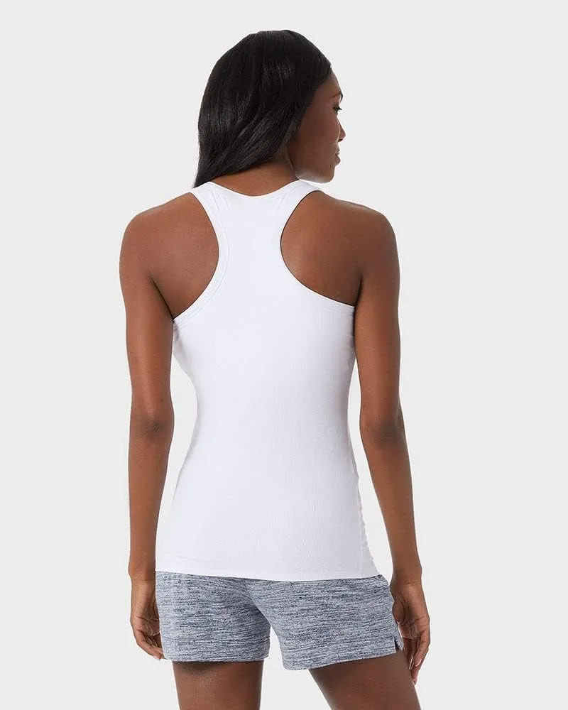 32 DEGREEES Womens Soft Rib Racerback Bra Tank | with Built-in Cups | Fitted
