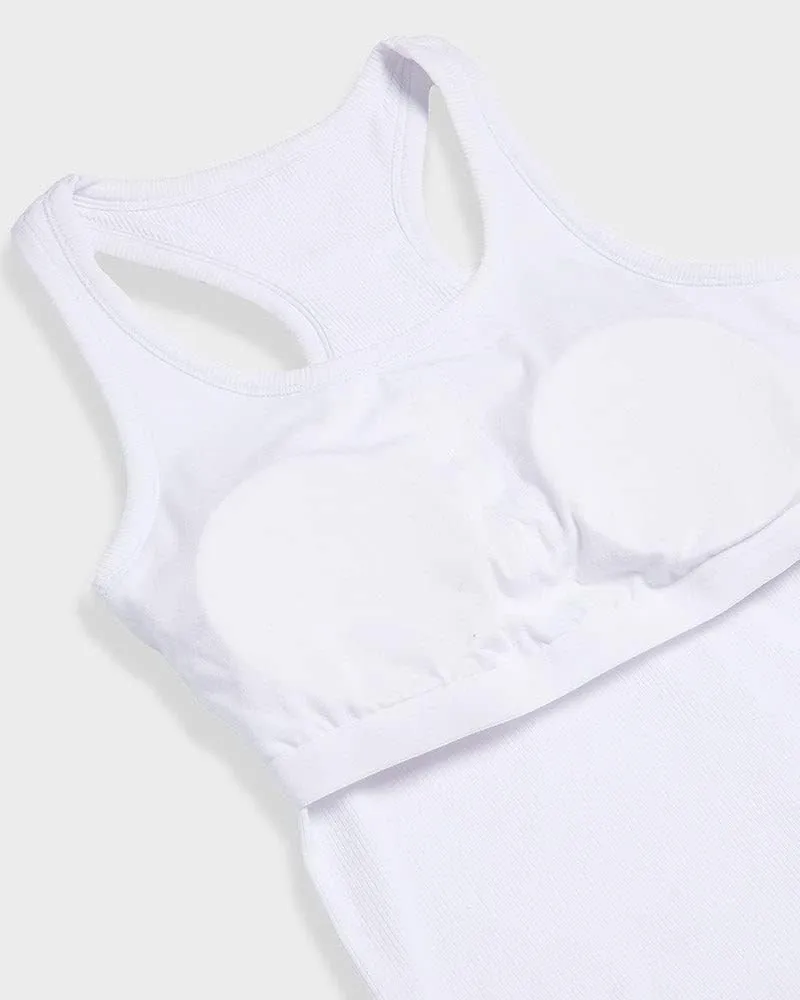 32 DEGREEES Womens Soft Rib Racerback Bra Tank | with Built-in Cups | Fitted