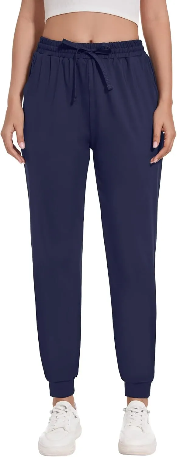 4 Pack Womens Joggers with Pockets-Lightweight Quick Dry Sweatpants Athletic Yoga Running Lounge Tapered Pants