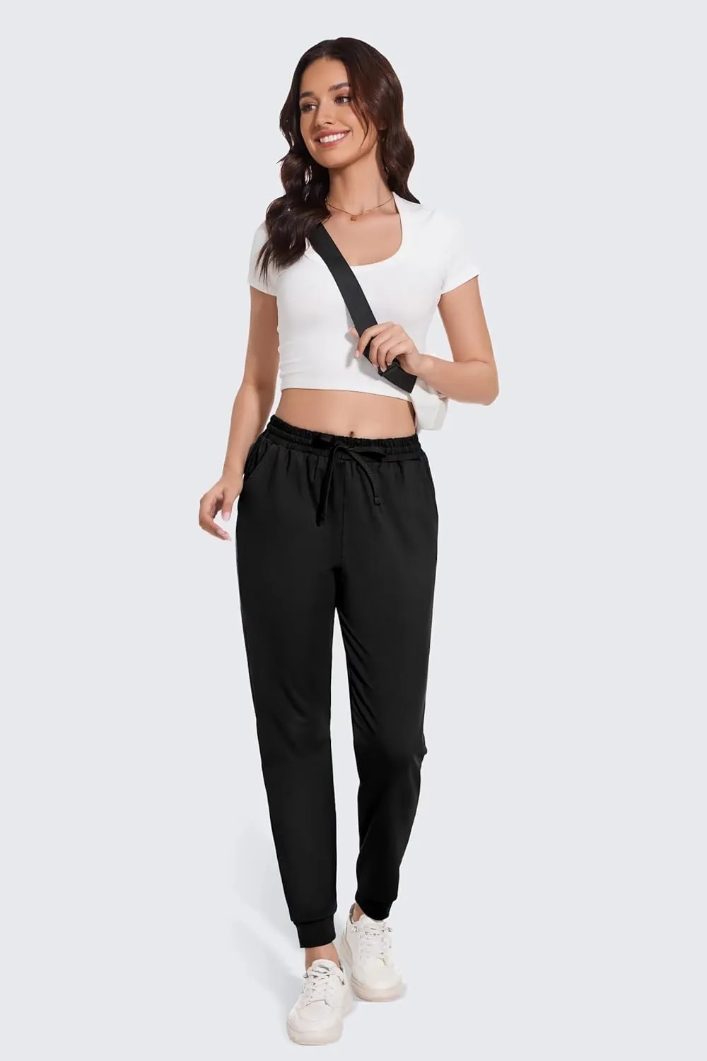 4 Pack Womens Joggers with Pockets-Lightweight Quick Dry Sweatpants Athletic Yoga Running Lounge Tapered Pants