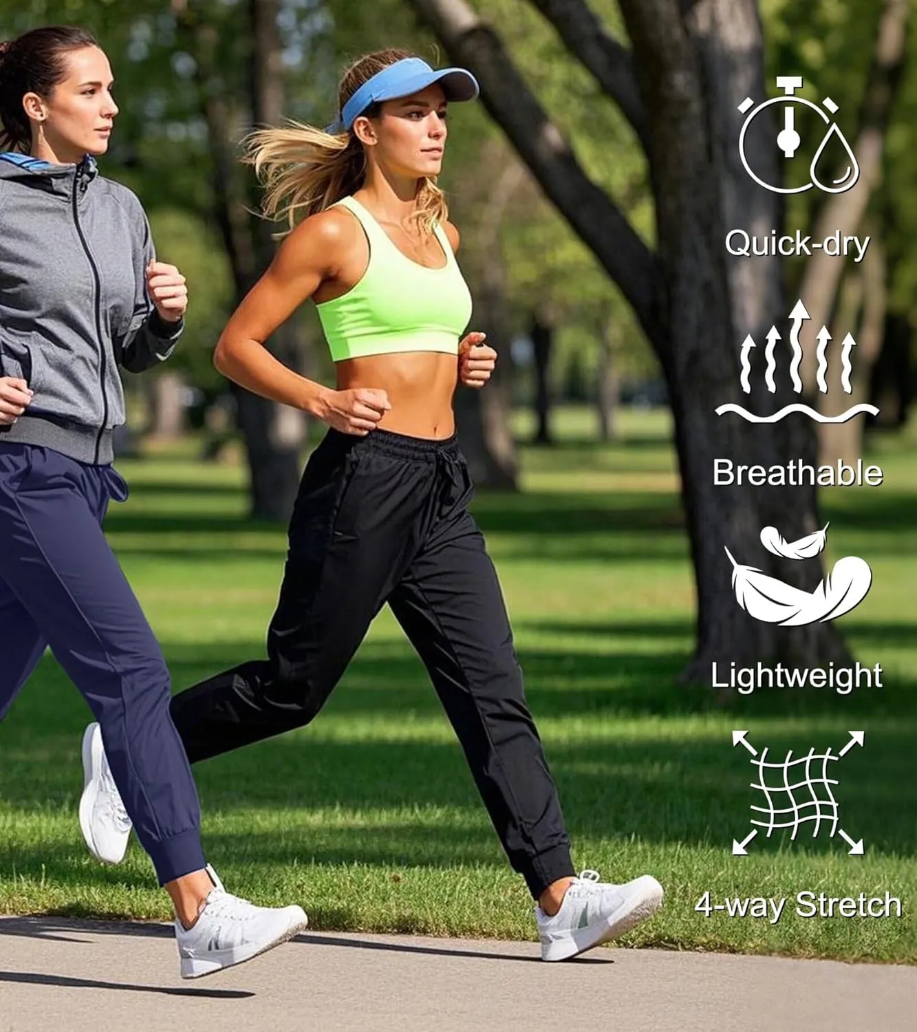 4 Pack Womens Joggers with Pockets-Lightweight Quick Dry Sweatpants Athletic Yoga Running Lounge Tapered Pants