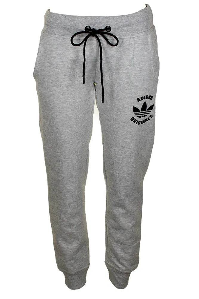 Adidas Ladies Classic Logo Graphic Drawstring Jogger Pants