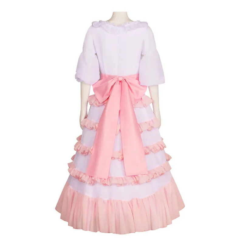 Adult Mermaid Ariel Dress Sea Princess Cosplay Costume Pink Layered Party Carnival Dress