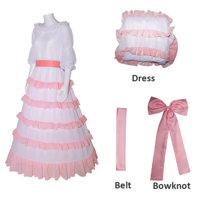 Adult Mermaid Ariel Dress Sea Princess Cosplay Costume Pink Layered Party Carnival Dress