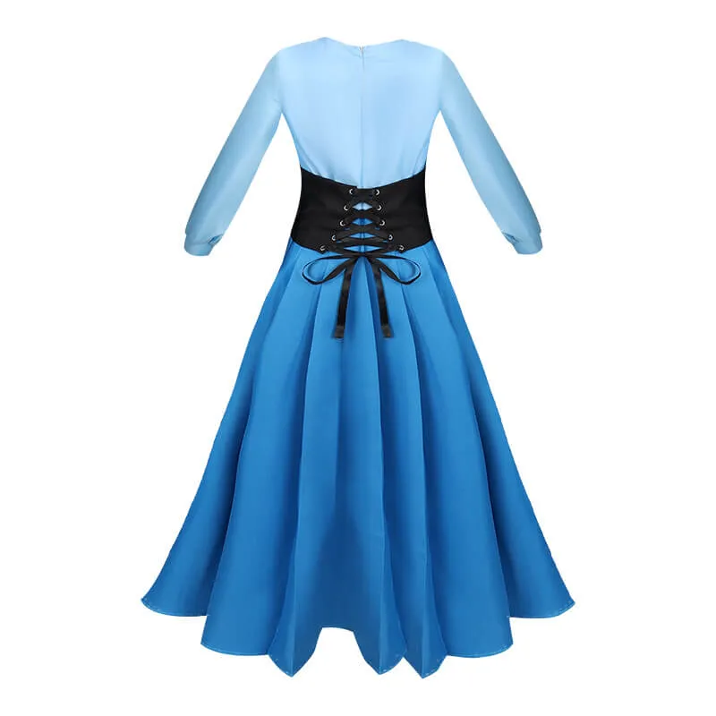 Ariel Blue Dress Princess Ariel Costume 3pcs Mother and Me Mermaid Costume for Kids Adult Halloween Cosplay