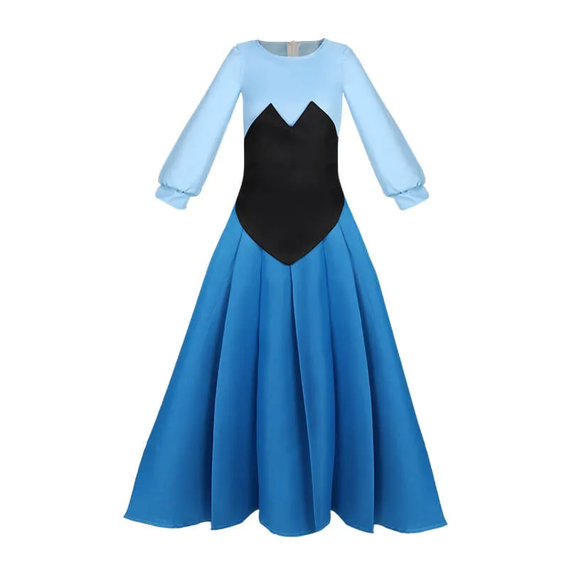 Ariel Blue Dress Princess Ariel Costume 3pcs Mother and Me Mermaid Costume for Kids Adult Halloween Cosplay