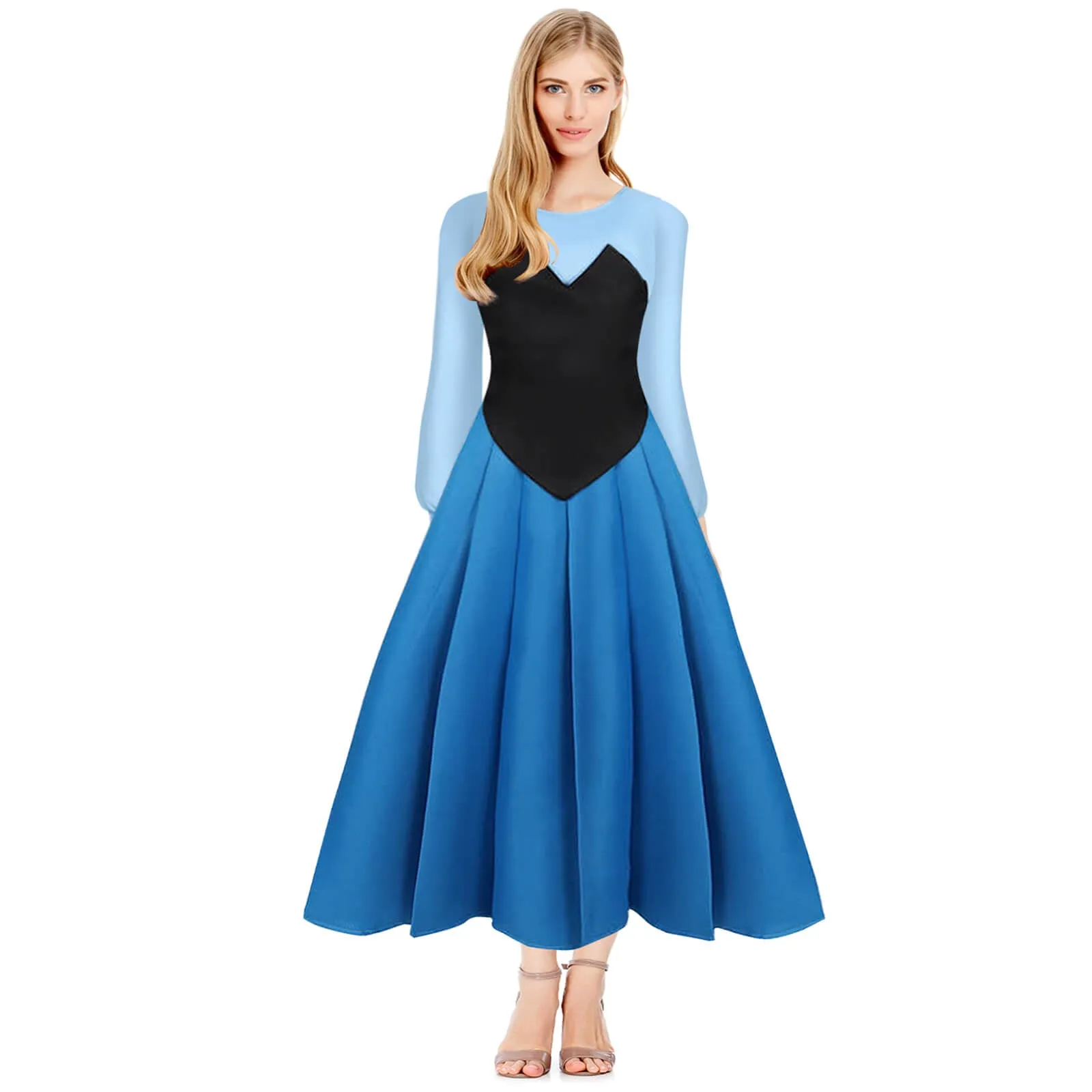 Ariel Blue Dress Princess Ariel Costume 3pcs Mother and Me Mermaid Costume for Kids Adult Halloween Cosplay