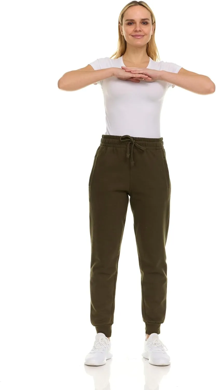 BILLIONHATS 12 Pack Women Jogger Sweatpants, Bulk Comfy Fleece-Lined with Ribbed Cuffs for Charities & Shelter Home Donations