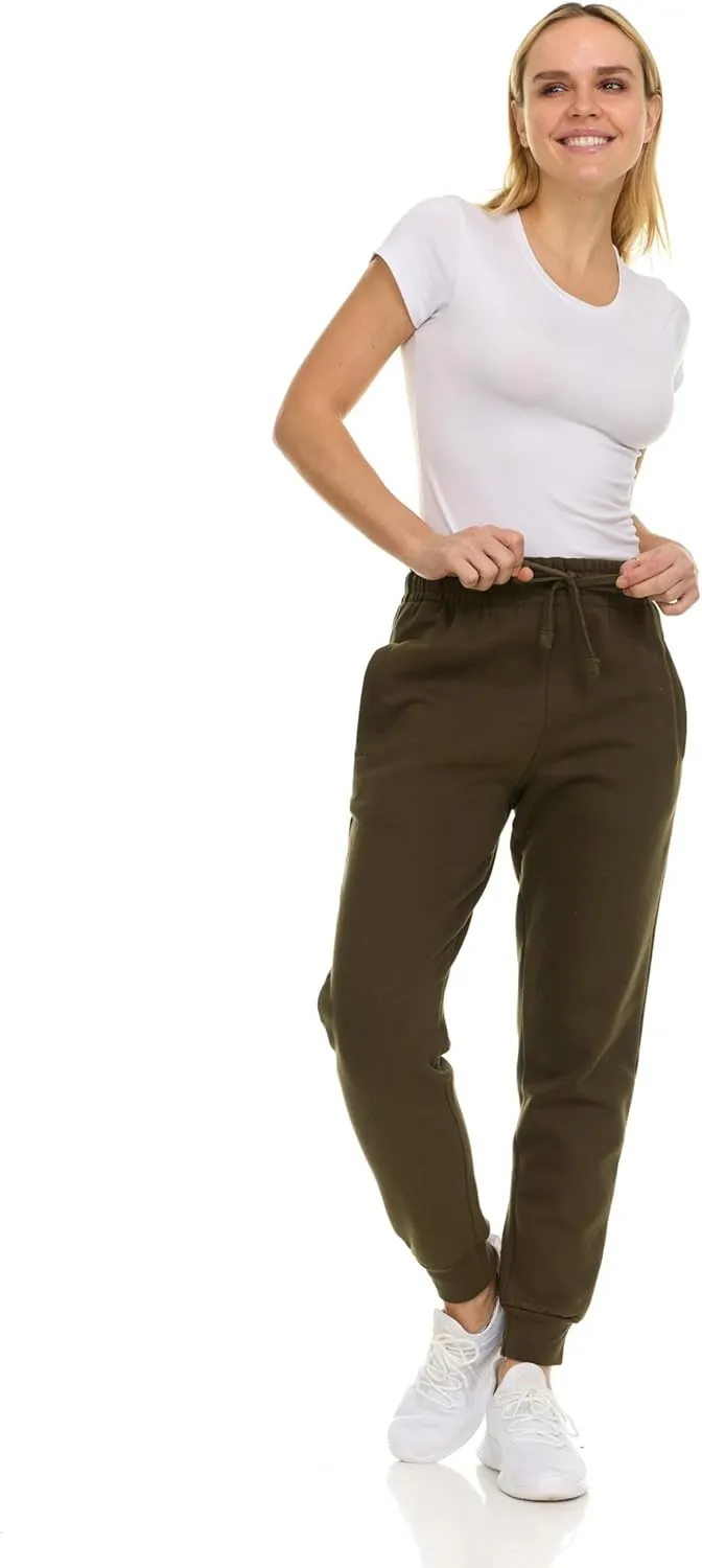 BILLIONHATS 12 Pack Women Jogger Sweatpants, Bulk Comfy Fleece-Lined with Ribbed Cuffs for Charities & Shelter Home Donations