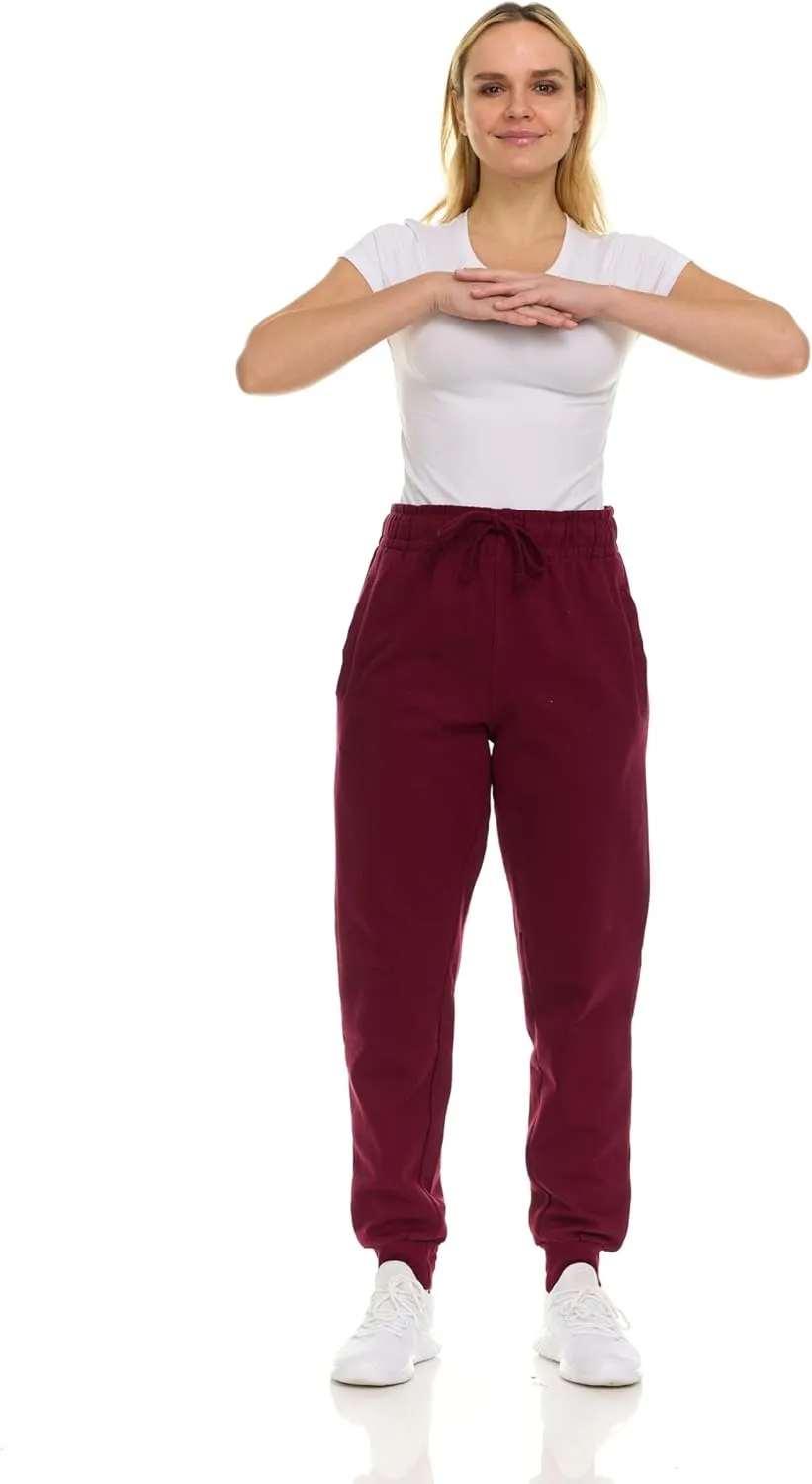 BILLIONHATS 12 Pack Women Jogger Sweatpants, Bulk Comfy Fleece-Lined with Ribbed Cuffs for Charities & Shelter Home Donations