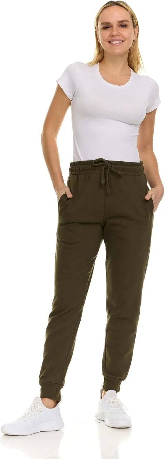 BILLIONHATS 12 Pack Women Jogger Sweatpants, Bulk Comfy Fleece-Lined with Ribbed Cuffs for Charities & Shelter Home Donations