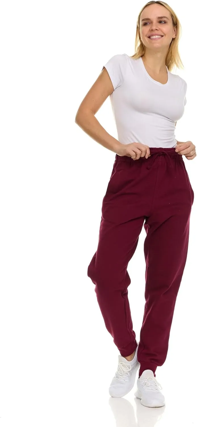BILLIONHATS 12 Pack Women Jogger Sweatpants, Bulk Comfy Fleece-Lined with Ribbed Cuffs for Charities & Shelter Home Donations
