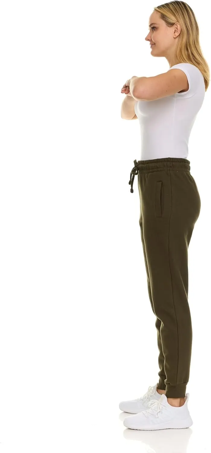 BILLIONHATS 12 Pack Women Jogger Sweatpants, Bulk Comfy Fleece-Lined with Ribbed Cuffs for Charities & Shelter Home Donations