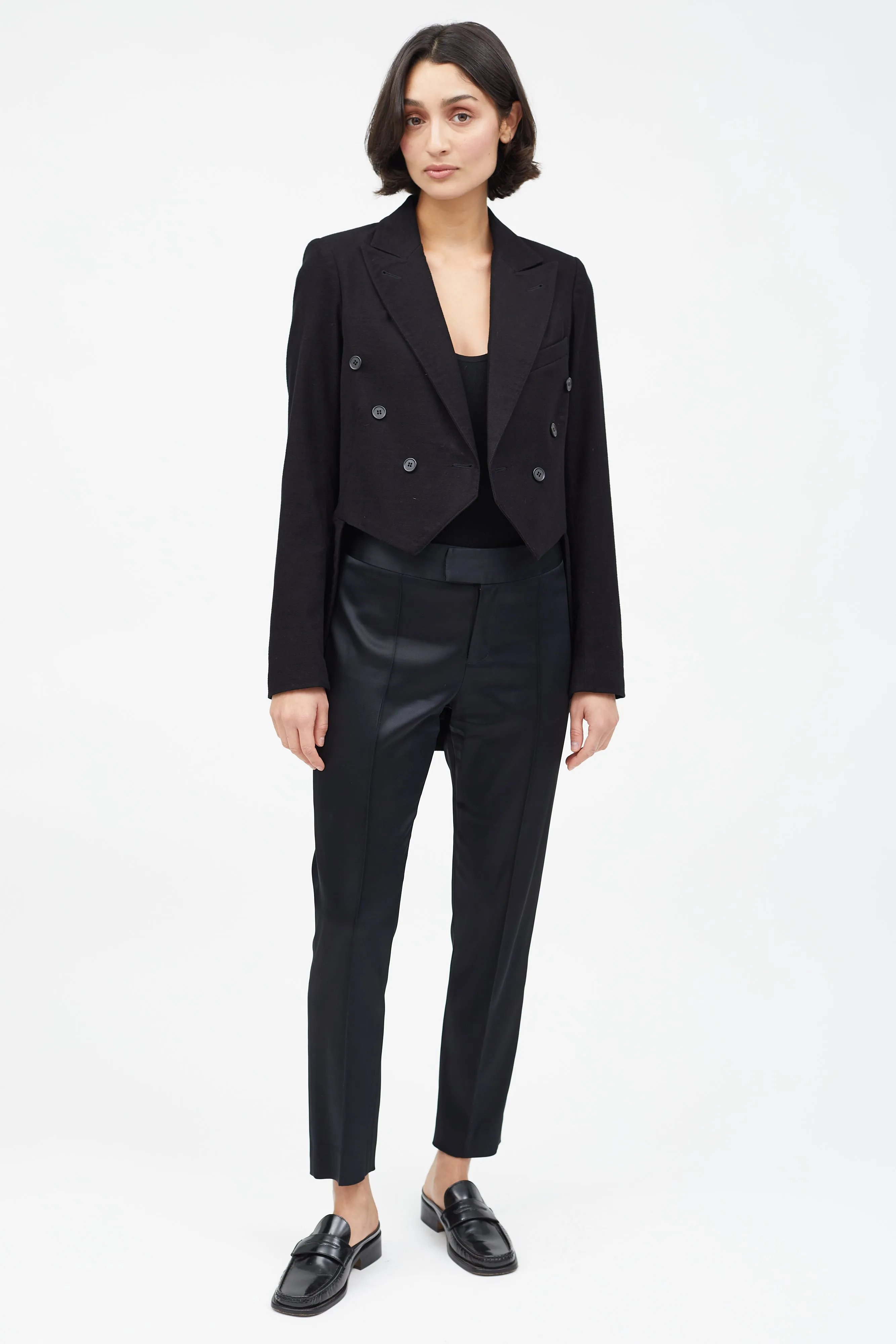 Black Double Breasted Tailcoat Blazer