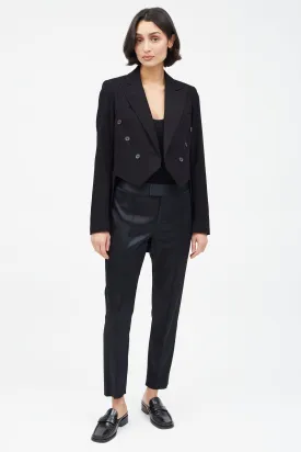 Black Double Breasted Tailcoat Blazer