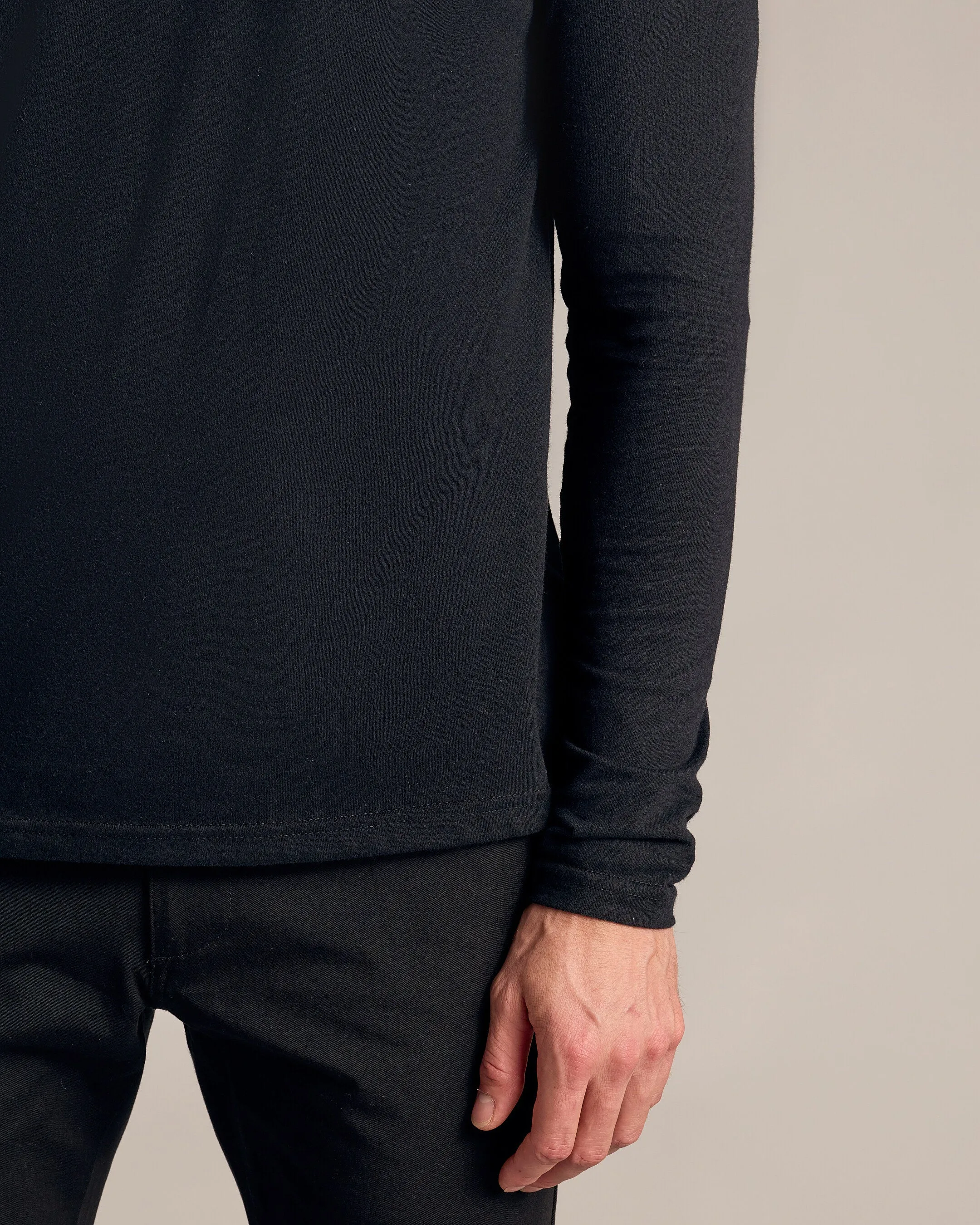 Black Long Sleeve Henley