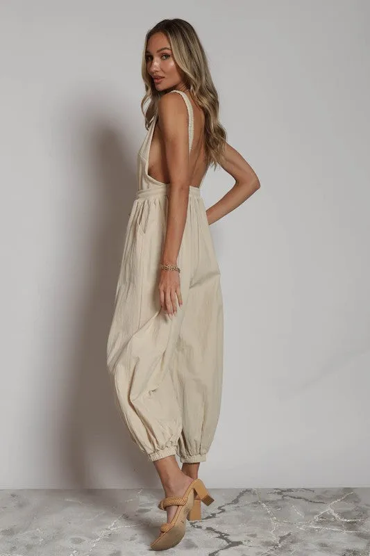 Bone Mix Media Jumpsuit