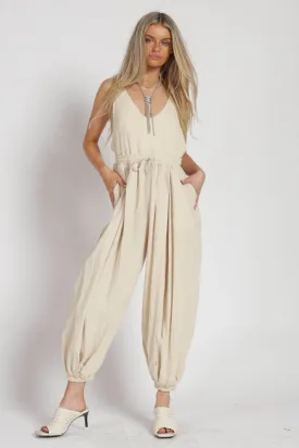 Bone Mix Media Jumpsuit