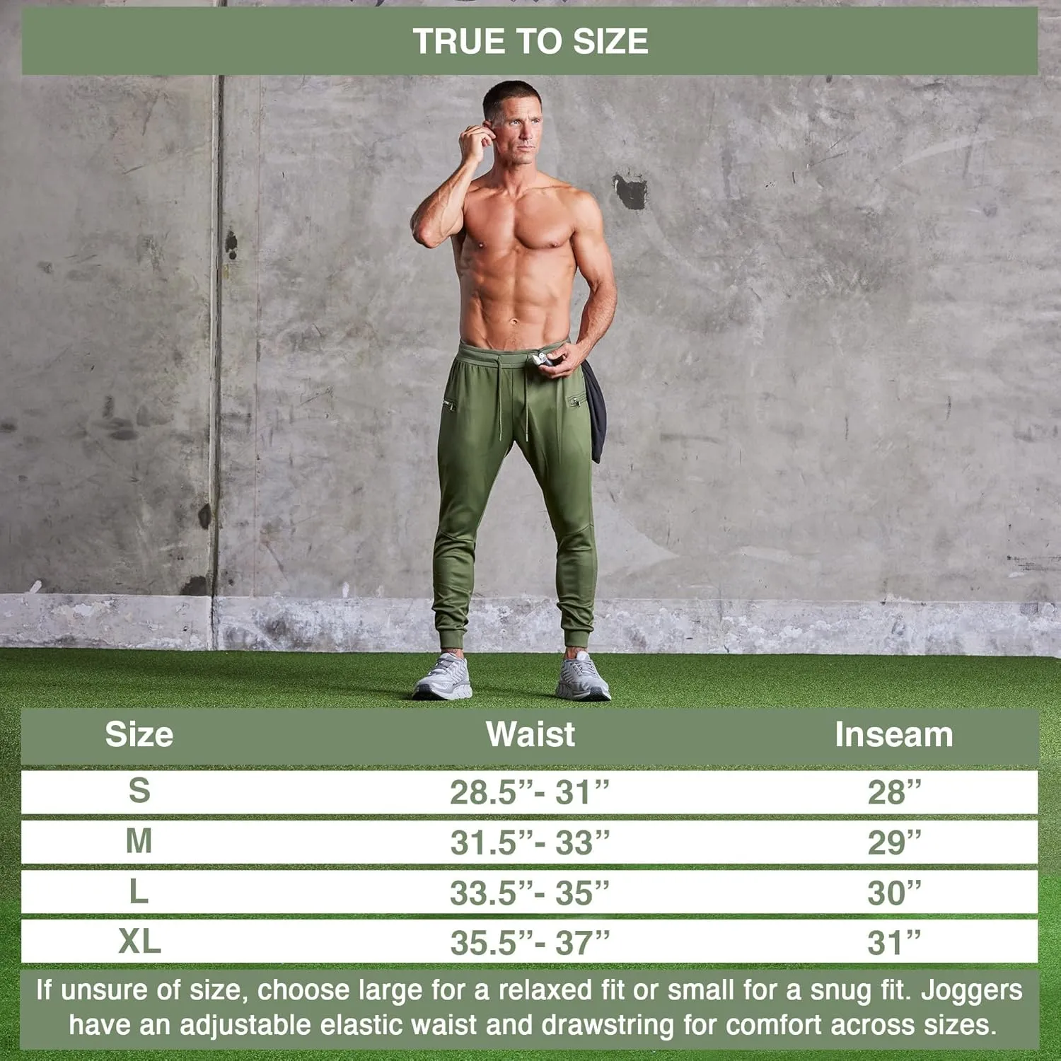Born Tough Mens Workout Joggers Pants, Tapered Bodybuilding Gym Joggers, Athletic Running Sweatpants with Zipper Pockets