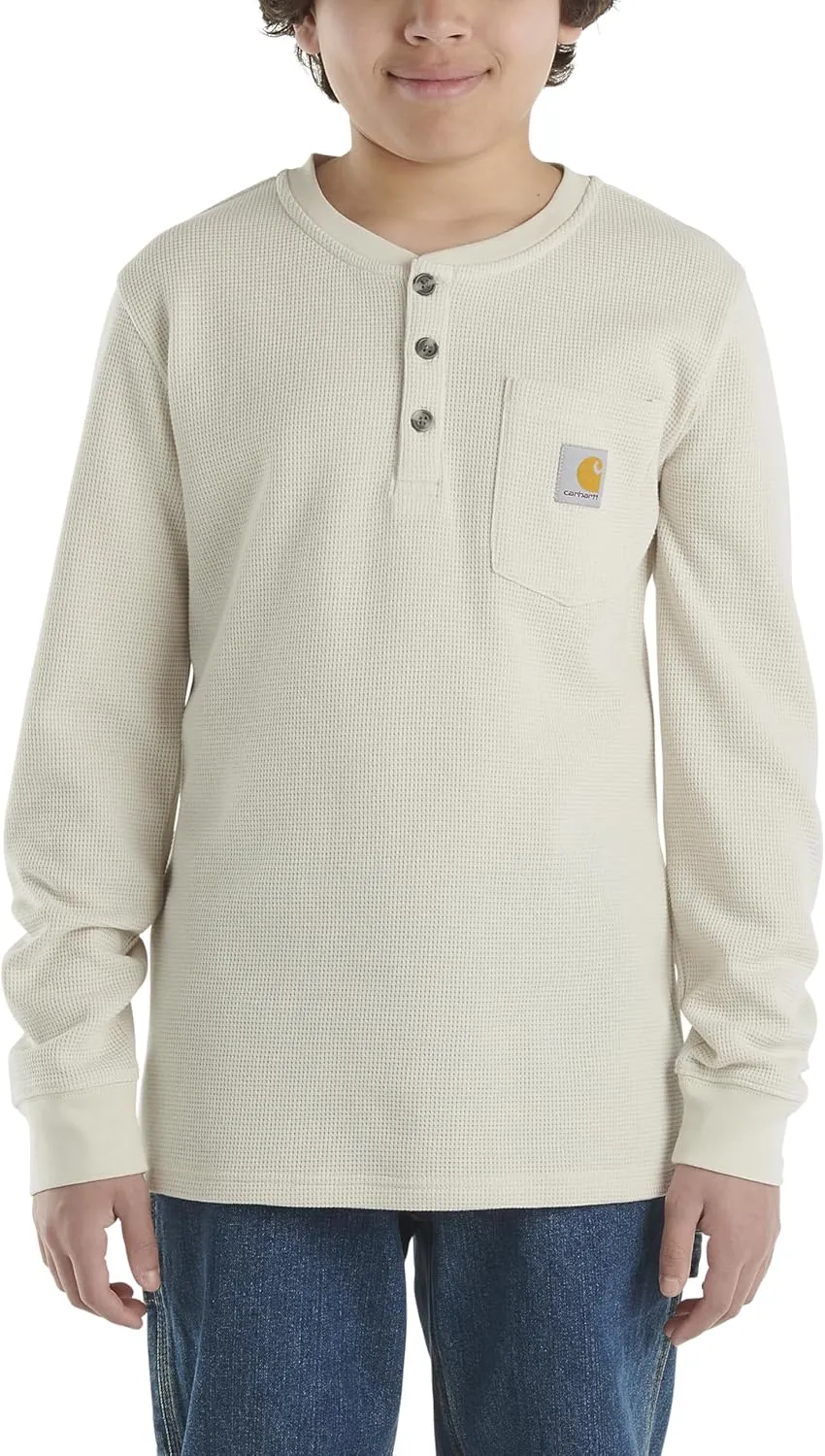 Carhartt Boys' Long Sleeve Henley Thermal Pocket T-Shirt
