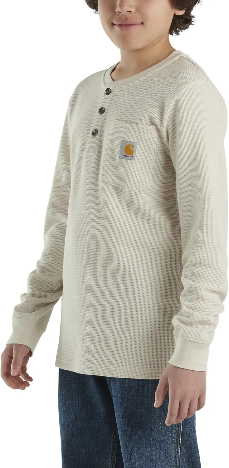 Carhartt Boys' Long Sleeve Henley Thermal Pocket T-Shirt