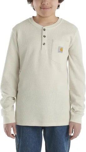 Carhartt Boys' Long Sleeve Henley Thermal Pocket T-Shirt