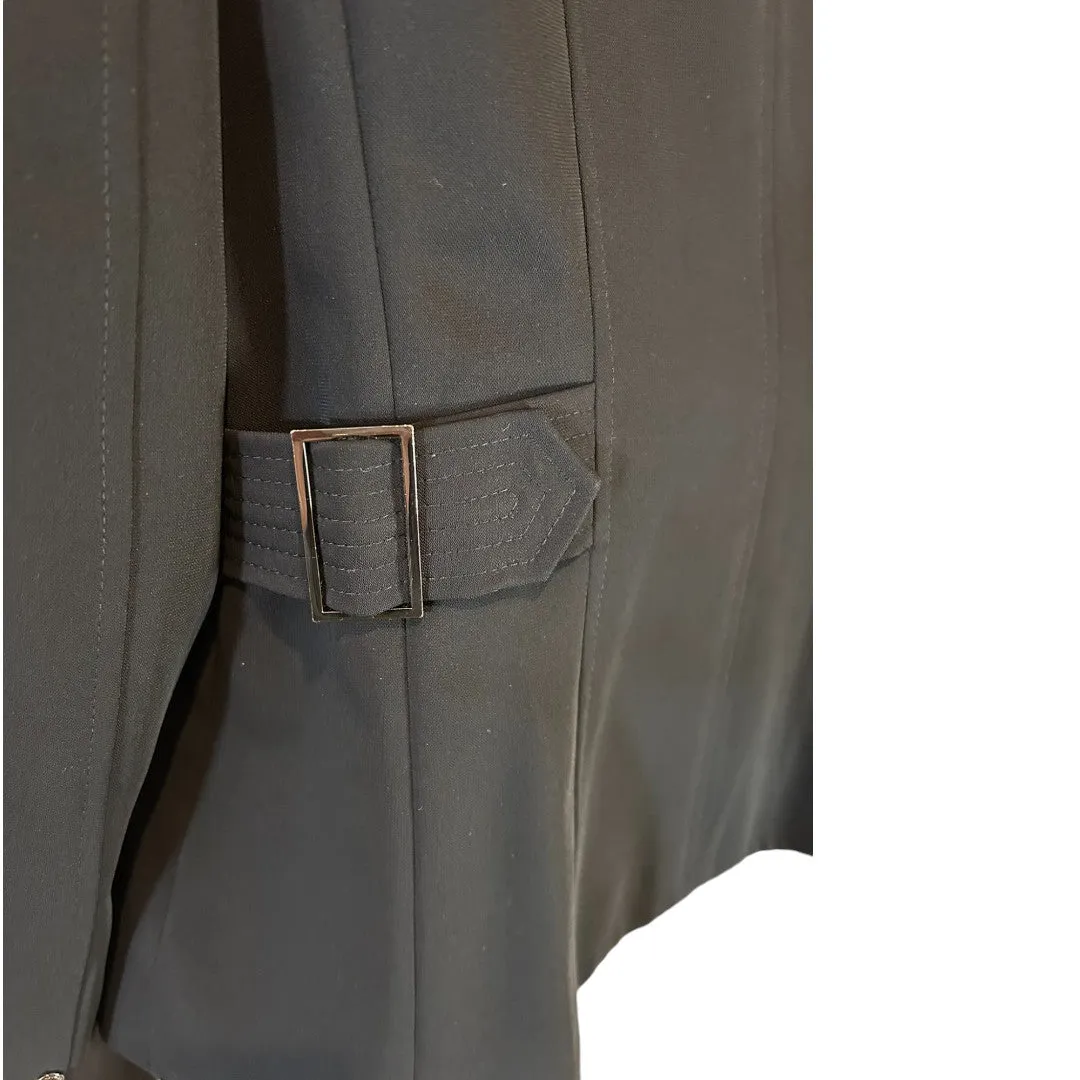 Classic Black Blazer with Silver Buttons Professional
