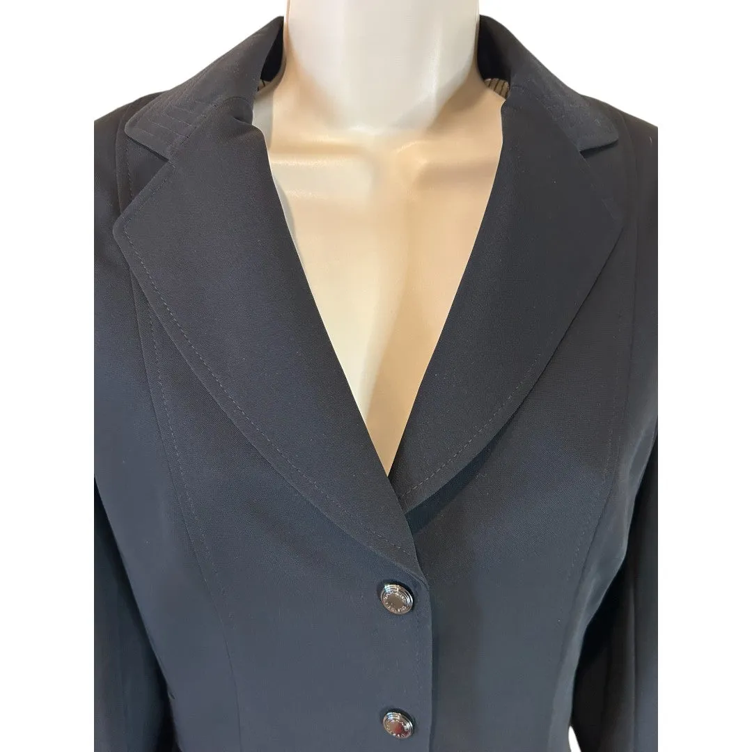 Classic Black Blazer with Silver Buttons Professional