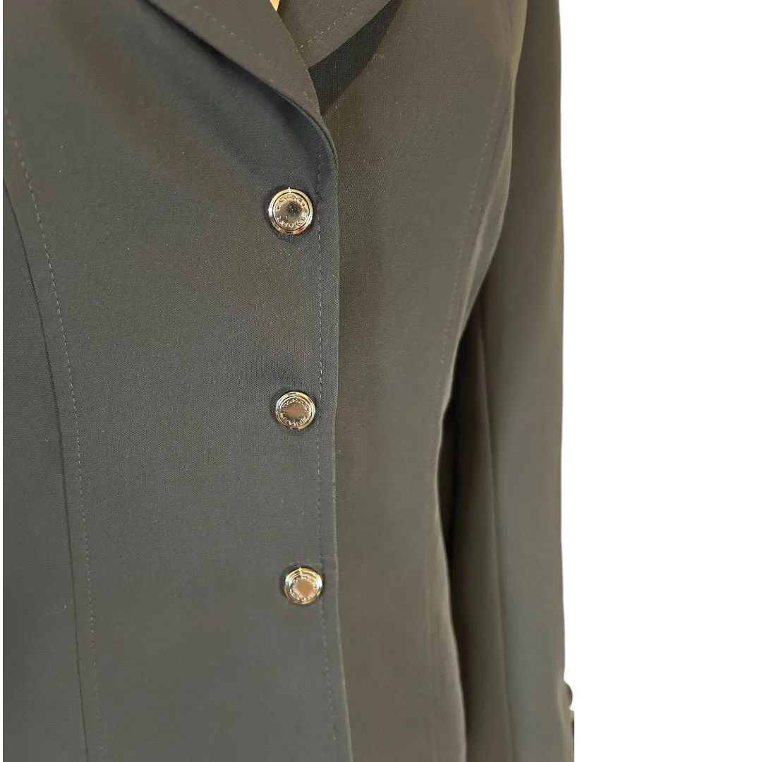 Classic Black Blazer with Silver Buttons Professional