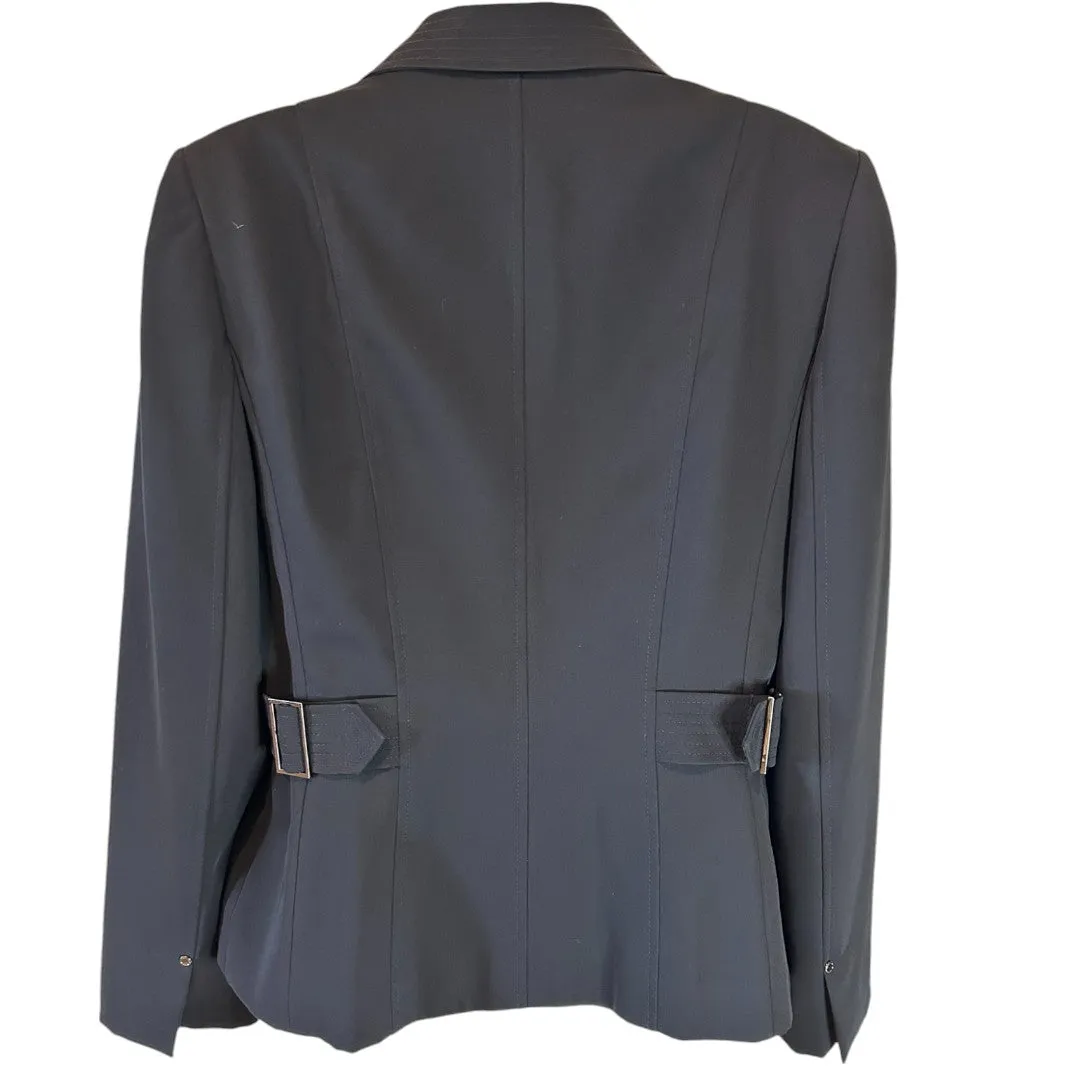 Classic Black Blazer with Silver Buttons Professional