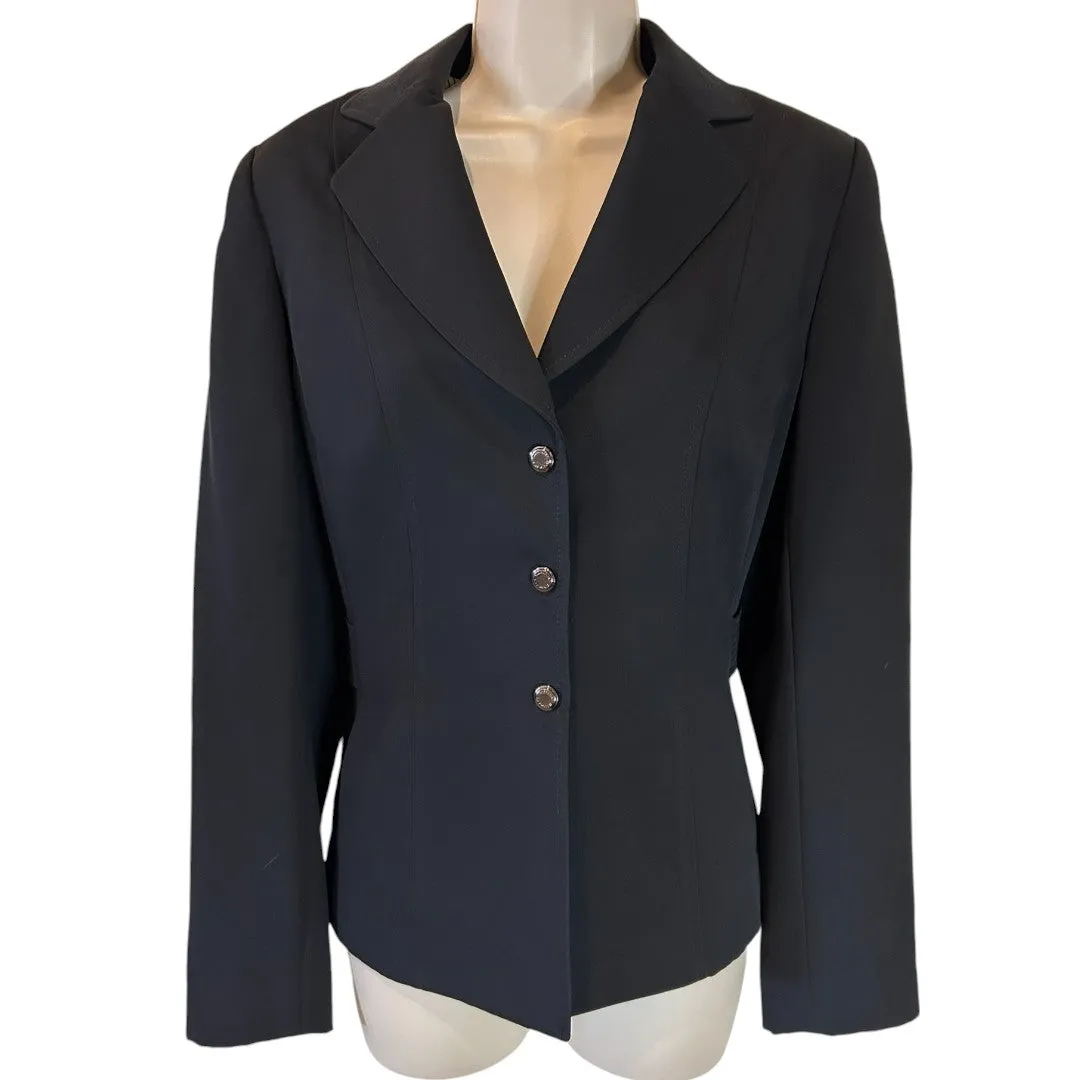 Classic Black Blazer with Silver Buttons Professional