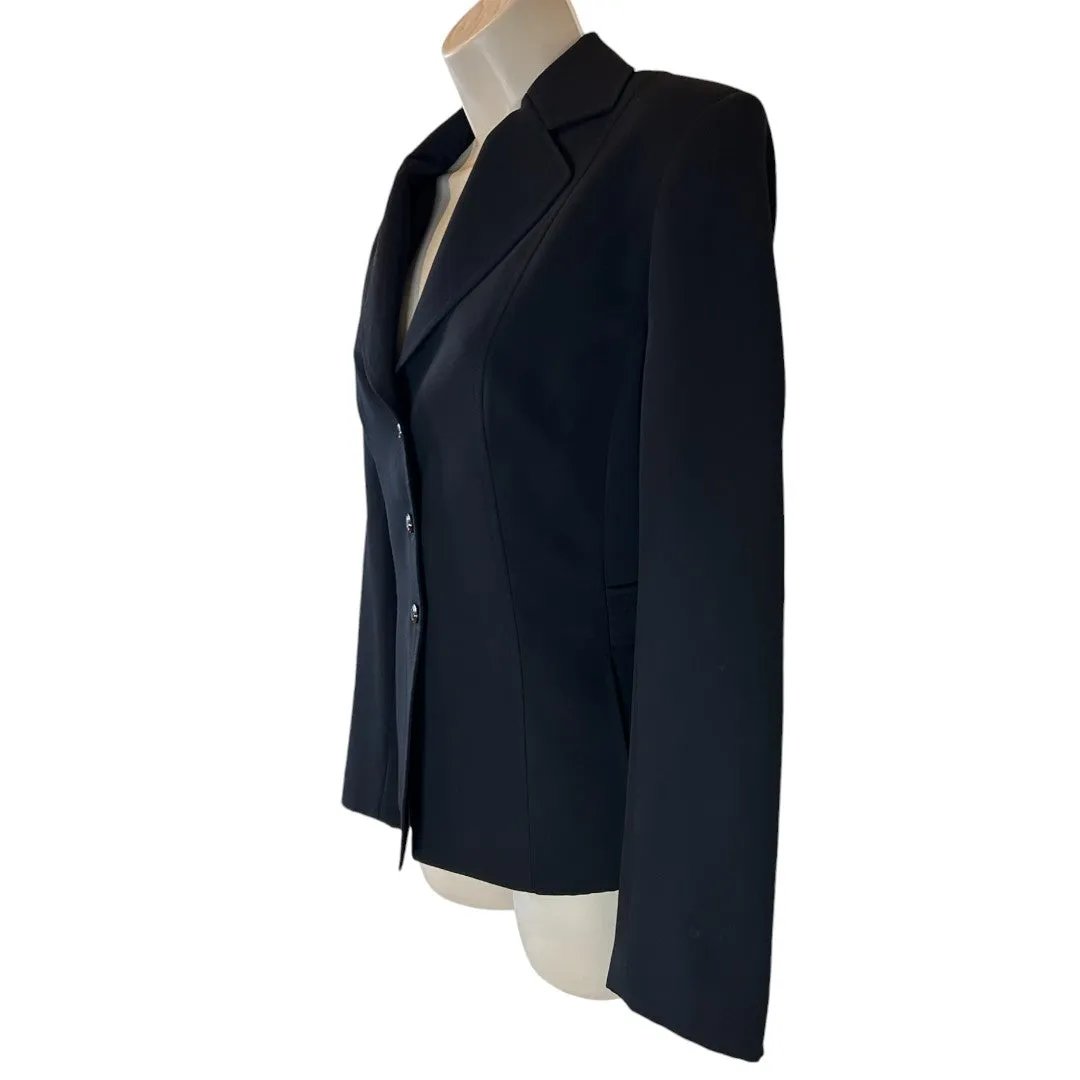 Classic Black Blazer with Silver Buttons Professional