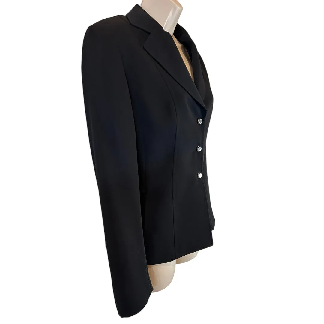 Classic Black Blazer with Silver Buttons Professional