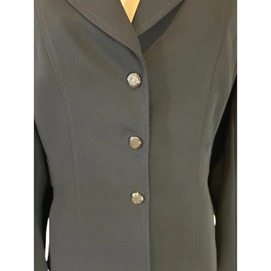 Classic Black Blazer with Silver Buttons Professional