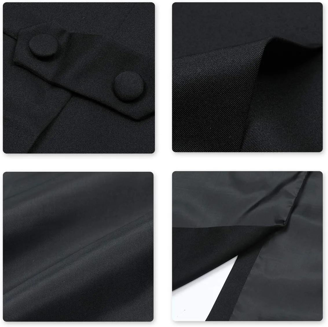 Cloudstyle Men's Tailcoat Formal Slim Fit 3-Piece Suit Dinner Jacket Swallow-Tailed Coat