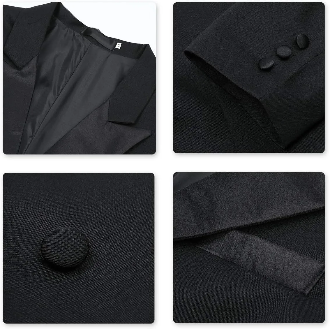 Cloudstyle Men's Tailcoat Formal Slim Fit 3-Piece Suit Dinner Jacket Swallow-Tailed Coat