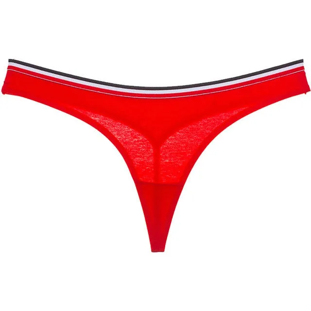 Cotton Mix G-String Thong Panties String Underwear Briefs Sexy Lingerie Pants Intimate Ladies Letter Low-Rise  Undies