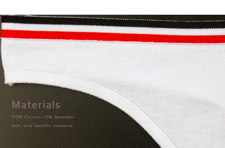 Cotton Mix G-String Thong Panties String Underwear Briefs Sexy Lingerie Pants Intimate Ladies Letter Low-Rise  Undies