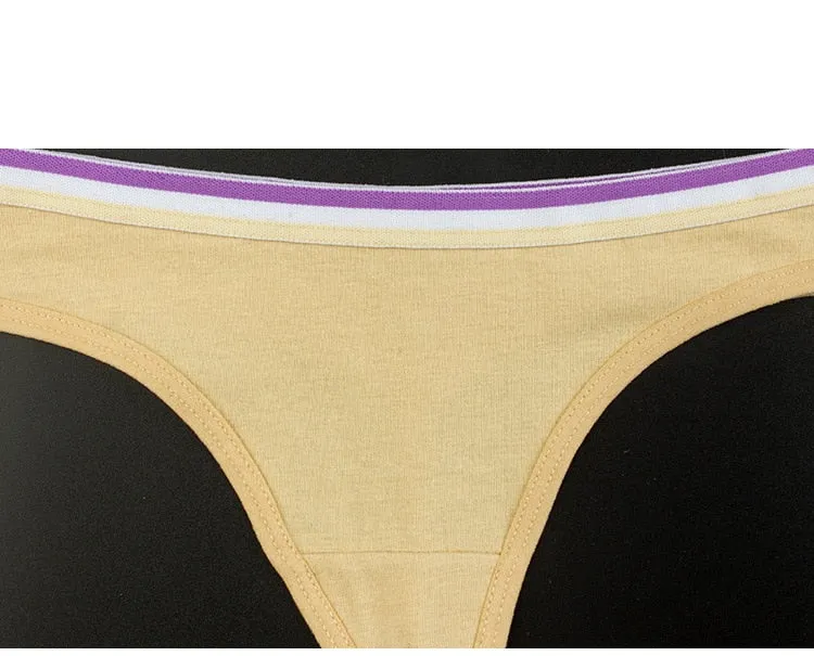 Cotton Mix G-String Thong Panties String Underwear Briefs Sexy Lingerie Pants Intimate Ladies Letter Low-Rise  Undies