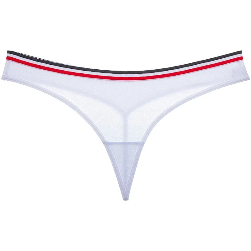 Cotton Mix G-String Thong Panties String Underwear Briefs Sexy Lingerie Pants Intimate Ladies Letter Low-Rise  Undies