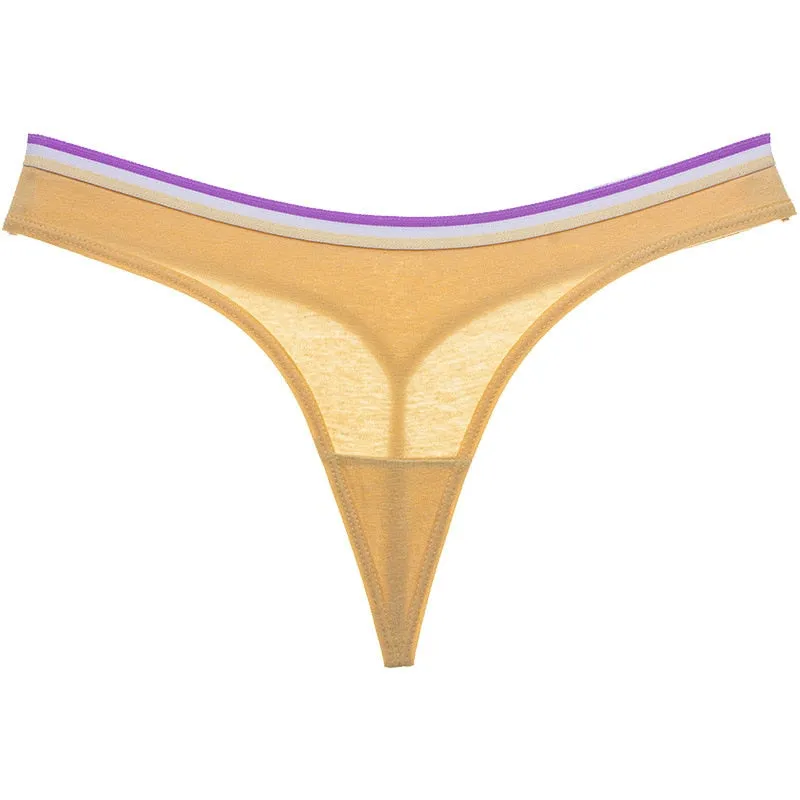 Cotton Mix G-String Thong Panties String Underwear Briefs Sexy Lingerie Pants Intimate Ladies Letter Low-Rise  Undies