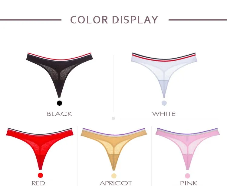 Cotton Mix G-String Thong Panties String Underwear Briefs Sexy Lingerie Pants Intimate Ladies Letter Low-Rise  Undies