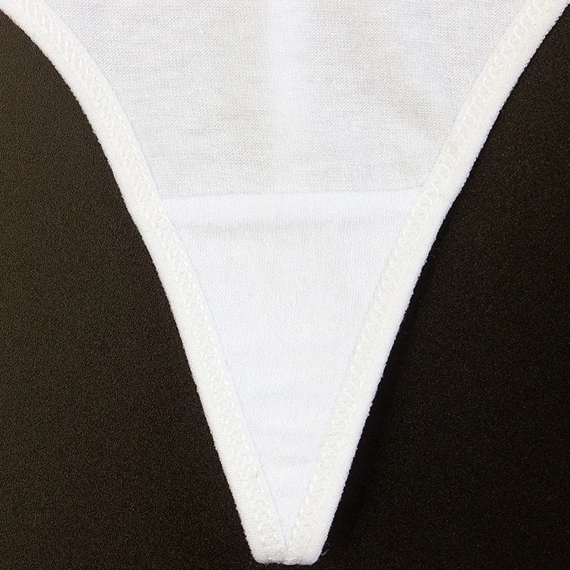 Cotton Mix G-String Thong Panties String Underwear Briefs Sexy Lingerie Pants Intimate Ladies Letter Low-Rise  Undies