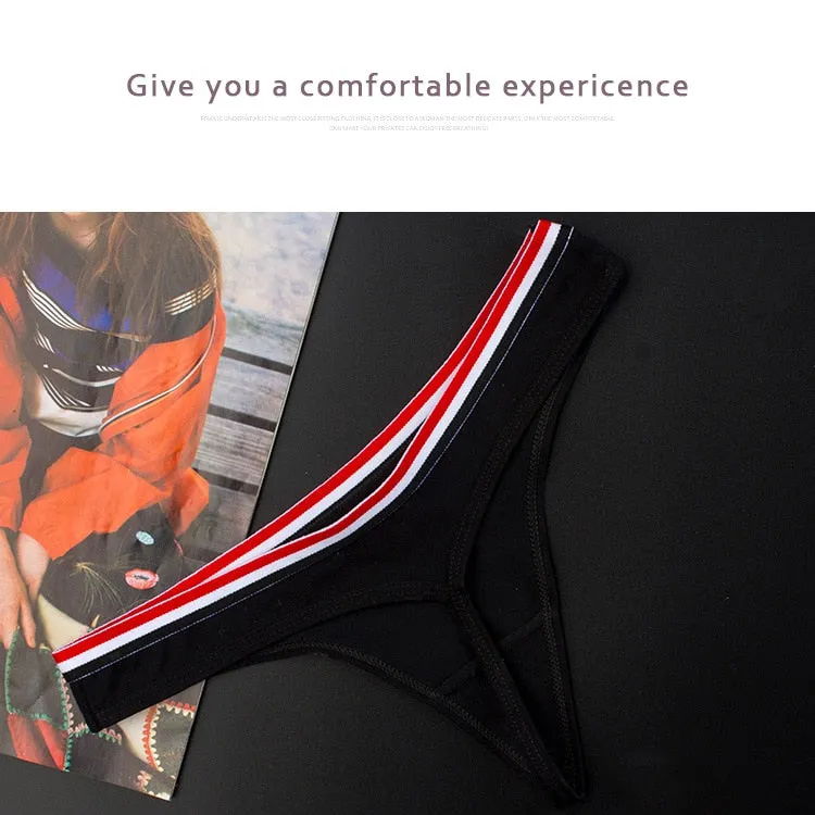 Cotton Mix G-String Thong Panties String Underwear Briefs Sexy Lingerie Pants Intimate Ladies Letter Low-Rise  Undies