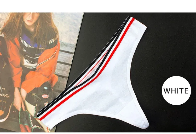 Cotton Mix G-String Thong Panties String Underwear Briefs Sexy Lingerie Pants Intimate Ladies Letter Low-Rise  Undies