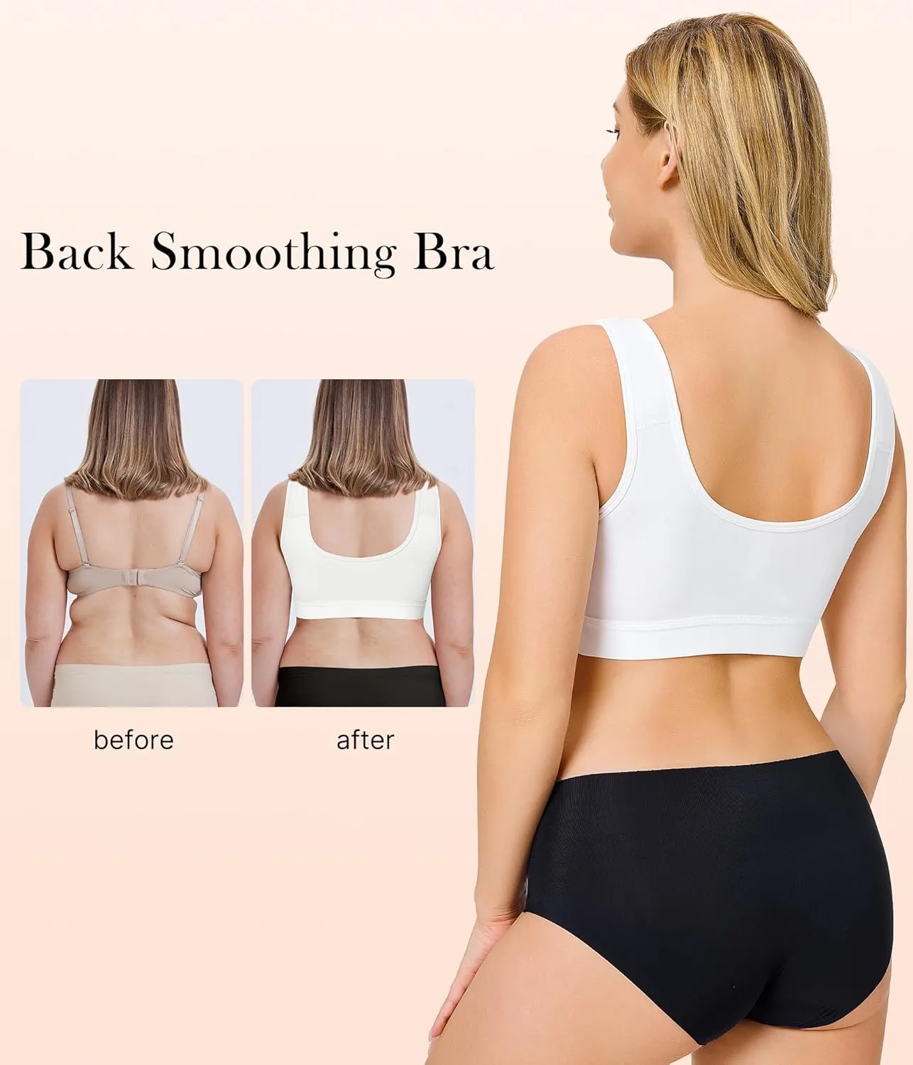 CYDREAM Zip Front Bra for Women Wireless Full Coverage Comfort Everyday Post Surgery Compression Bras Adjustable Straps
