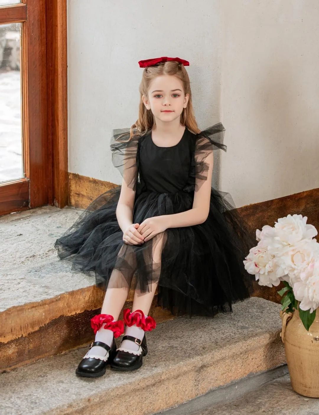 Dicry Toddler Girls Double Lace Socks with Ripple Cuffs and Big Ruffle for Infants and Kids
