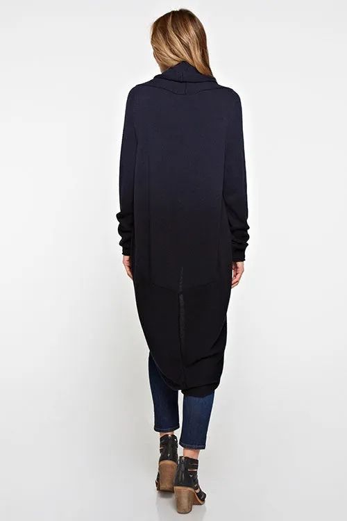 Dip Dyed Long Sleeve Two Way Cardigan