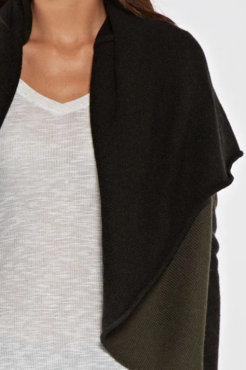 Dip Dyed Long Sleeve Two Way Cardigan